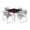 Kee/Zeng Kee Square Table & Chair Set, Wood, Metal, Polypropylene Top TB3636MHBPCM44GY - alternate 1